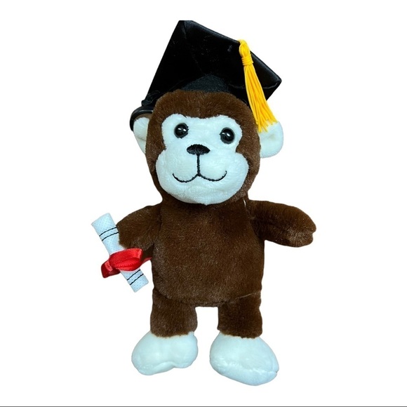 Monkey Graduate With‎ Cap Tassel and Diploma 7” Plush - Picture 1 of 4